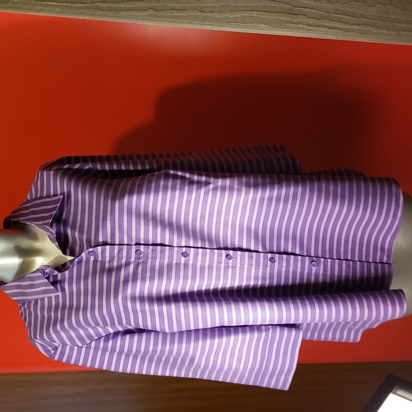 Coldwater Creek 3/4 Sleeved Lady's Striped Shirt Colors: Lt & Dk Lavender - Picture 5 of 5